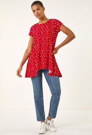 Roman Polka Dot Hanky Hem Top