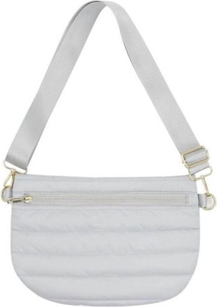 Mavi Quilted Puffer Messenger Crossbody Sling Bag In Gray