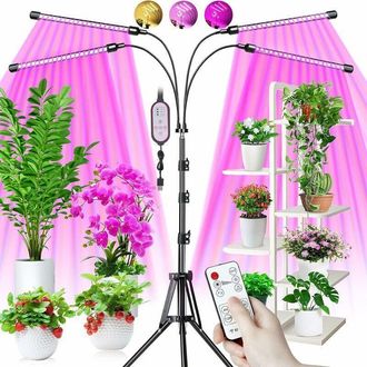 OEM L&aacute;mpara De Cultivo - 80 Led - 4 Cabezales - Espectro Completo - Con Tr&iacute;pode - 10 Niveles De Intensidad Regulables - 3 Modos De Temporizador