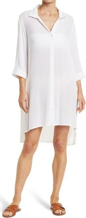 Elan Boyfriend Cover-Up Shirt in White at Nordstrom Rack, Size X-Small