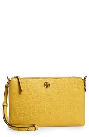 Tory Burch Mercer Pebbled Zip Crossbody Bag in Golden Sunset at Nordstrom