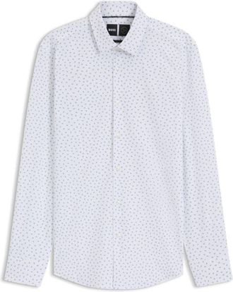 BOSS Slim-fit shirt in printed performance-stretch jersey