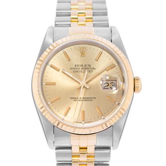 Rolex Pre-owned Rolex Datejust 36 Automatic Chronometer Champagne Dial Mens Watch 16233 CSJ