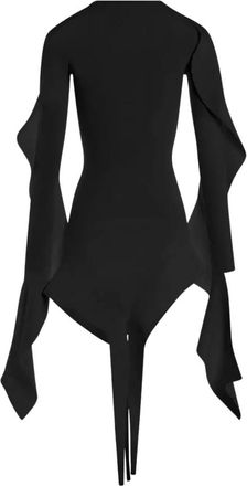 MUGLER Asymmetrische Mini Jurk met Ruches - Dames - Feestkleedjes - Zwart - S - Kleedjes