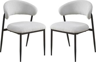 Habitat et Jardin Lote De 2 Sillas De Comedor De Tela Y Metal <> - Gris Claro