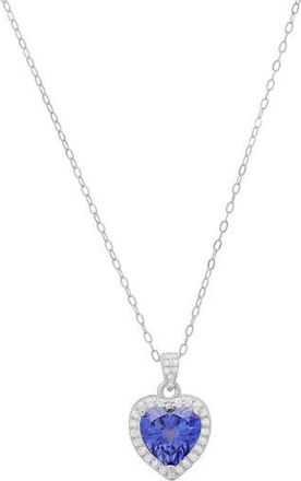 Queen Jewels Cubic Zirconia Halo Heart Pendant Necklace in Silver at Nordstrom Rack