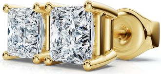 Pompeii3 1 - 4 Ct TW Princess Cut Diamond Studs in 14k Gold Earrings Lab Grown