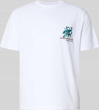Jack & Jones T-Shirt mit Motiv-Print und Rundhalsausschnitt in Weiss, Gr&ouml;&szlig;e XXL