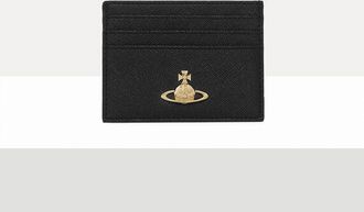 Vivienne Westwood Flat Card Holder Faux Leather Black-3d-orb One Size Women
