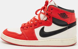 Air Jordan s Multicolor Canvas And Leather Jordan 1 Retro Ajko Chicago Sneakers