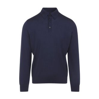 Ermenegildo Zegna Cashmere Knitwear, male, Blue, M, Luxury Blue T-Shirt Stylish Casual Smart