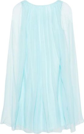 Max Mara Heldere Blauwe Zijden Jurk met Lagen - Dames - Feestkleedjes - Blauw - S - Kleedjes