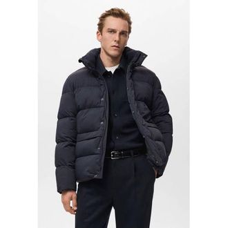 Mango gewatteerde jas marineblauw