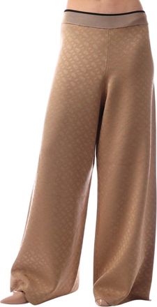 HUGO BOSS Filara geometrische palazzo-broek met wijde pijpen voor dames (Medium Beige)