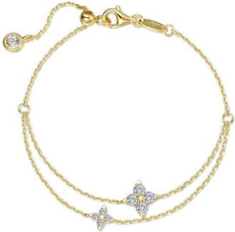 Lafonn Trillium Simulated Diamond Station Bracelet in Gold at Nordstrom, Size 7.25