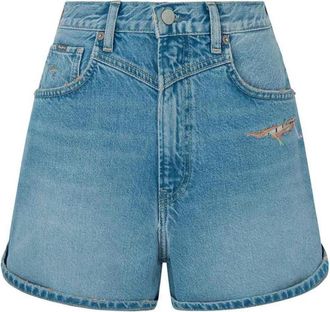 Pepe Jeans London Denim Shorts - Dames - Denim shorts - Blauw - W27 - Denim - Korte Broeken