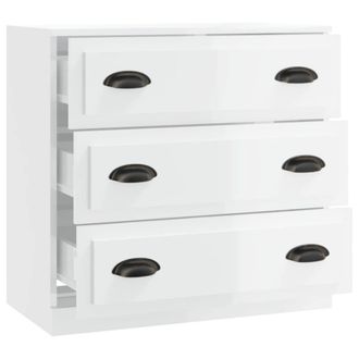 Berkfield Home Sideboard High Gloss White 70x35.5x67.5 cm Engineered Wood