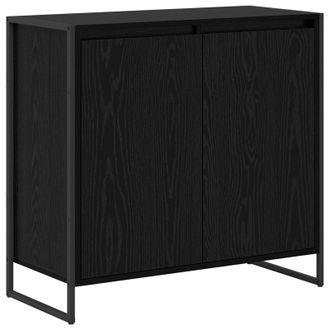 vidaXL Armario Auxiliar Roble Negro 79 X 36 X 75 Cm Vidaxl