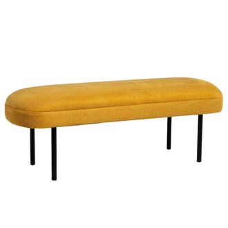 Koketto Home Banqueta tapizado mostaza con patas negras