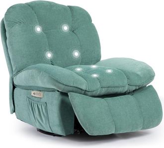 OEM Sill&oacute;n El&eacute;ctrico De Masaje Y Relajaci&oacute;n De Color Verde Menta, Sof&aacute; De Masaje Con M&uacute;ltiples Cojines De Aire, Silla Ajustable Y Giratoria