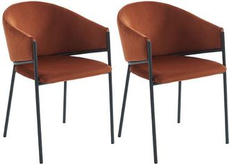 Pascal Morabito Sedia con braccioli in Velluto e Metallo Nero Terracotta - Lotto di 2 - ORDIDA di Pascal MORABITO