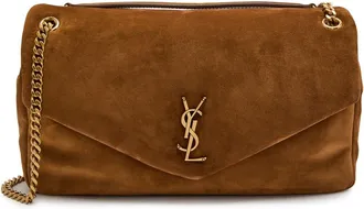 Saint Laurent Calypso Large Padded Suede Shoulder bag - Brown - One Size
