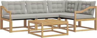 vidaXL Conjunto De Sof&aacute;s De Exterior 5 Uds. Blanco Y Gris Claro Vidaxl