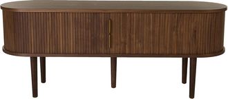 Miliboo Mueble Tv Vintage Madera Oscura Nogal Con Almacenaje 2 Puertas Correderas L138 Cm Epic