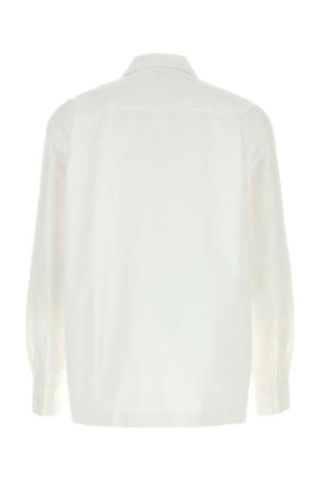 Bottega Veneta Mens White Cotton Shirt Chalk Exterior: Camicie