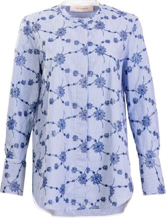 Silvia Tcherassi Camicia Cubillos con ricamo - Blu