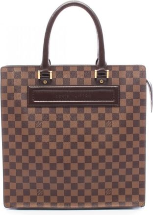 Louis Vuitton Brown Ebene Pvc Coated Canvas Leather Tote Bag (Pre-Owned)