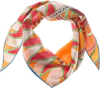 Ferragamo Butterflies Print Silk Scarf