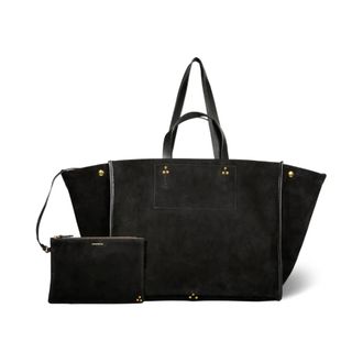 Jerome Dreyfuss Zwarte Leren Tote Tas Organizer - Dames - Tassen - Zwart - Maat: ONE Size