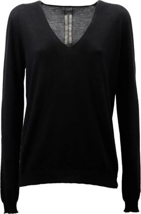 Rick Owens Maglione a maniche lunghe con scollo a V - Nero