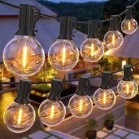 OEM Guirnalda De Luces Led G40 Para Exteriores, 9 M (30 Pies), Con 30 Bombillas + 2 De Repuesto, Luz Blanca C&aacute;lida De 2700 K, Resistente Al Agua, Ideal Pa