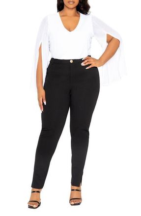 Buxom Couture Mesh Long Sleeve Bodysuit in White at Nordstrom, Size 2 X