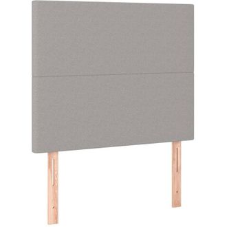 vidaXL Cabecero Con Luces Led Tela Gris Claro 100x5x118/128 Cm Vidaxl