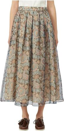 Max Mara Rokken, Dames, Veelkleurig, L, Wkdpanteon Midi Rok