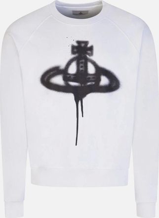 Vivienne Westwood Mens Mens White Vivienne Westwood Spray Orb Raglan Sweatshirt - Size: 34