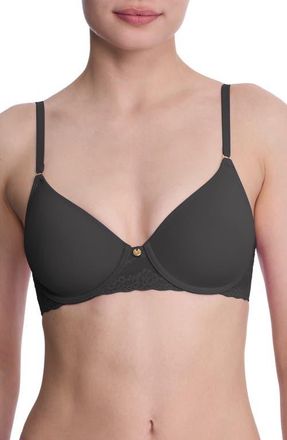 Natori Bliss Perfection Comfort T-Shirt Bra in Coal at Nordstrom, Size 34Ddd