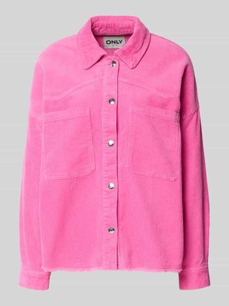 Only Oversized Hemdjacke aus reiner Baumwolle Modell LATY-BITTEN in Pink, Gr&ouml;&szlig;e XL