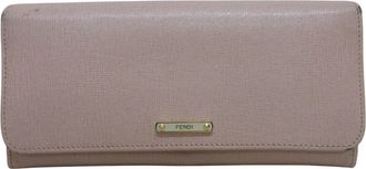 Fendi Pink Leather Long Wallet (Bi-Fold) (Pre-Owned)