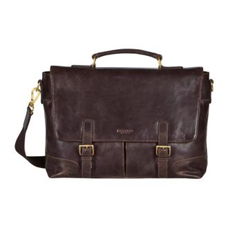 Howard London James Aktetas - Heren - Laptoptassen - Bruin - ONE Size - Leer - Tassen