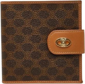 Celine Pre-owned Macadam Portemonnee (bi-fold) - Dames - Vintage Accessoires - Bruin - ONE Size - Leer - Vintage