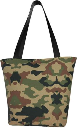 AOOEDM Tote Bag Camouflage Print Shopping Bags Small Reusable Market Bag Beach Tote Bags Travel Totes