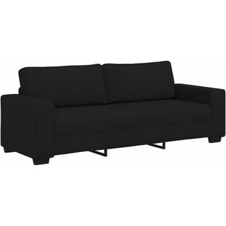 vidaXL Sof&aacute; 3 Plazas Tela Negro 180 Cm