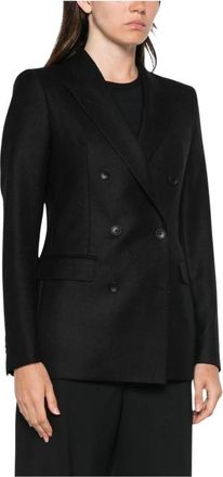 Tagliatore J Parigi Double-Breasted Blazer - Dames - Blazers - Zwart - 2XS - Wol - Jassen