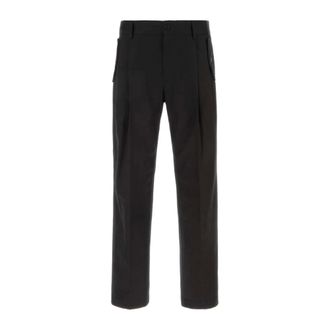 Dolce & Gabbana Straight Trousers, male, Black, Size: XL Stretch Cotton Pant