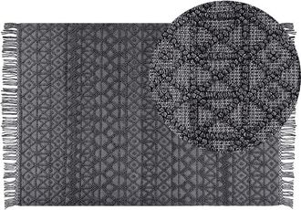 Beliani Rug ALUCRA Black 160 x 230 cm Wool