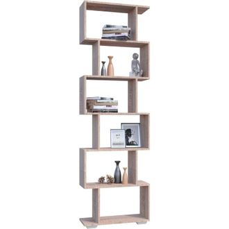 ebuy24 Ebuy24 - vcm Wood Room Divider Stand Mensola Libreria Decorazione Libri 6 scomparti Stand Scaffale Palusa l (Sonoma Rovere)